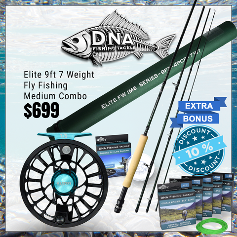 DNA Fishing’s Elite 9ft 7 Weight Fly Fishing “Medium Combo”