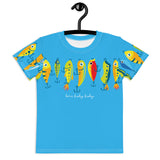 "HERE FISHY FISHY" FUNTIME LURE CREW NECK T-SHIRT - HOT BLUE STYLE #2