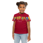 "HERE FISHY FISHY" KIDS FUNTIME LURE CREW NECK TEE - BOLD RED STYLE #2