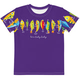 "HERE FISHY FISHY" FUNTIME LURE CREW NECK T-SHIRT - PURPLE STYLE #2