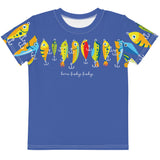 "HERE FISHY FISHY" FUNTIME LURE CREW NECK T-SHIRT - CORNFLOWER STYLE #2