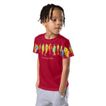 "HERE FISHY FISHY" KIDS FUNTIME LURE CREW NECK TEE - BOLD RED STYLE #2