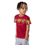 "HERE FISHY FISHY" KIDS FUNTIME LURE CREW NECK TEE - BOLD RED STYLE #2