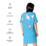 Blue Tribal Fish T-shirt dress