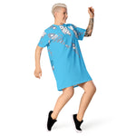 Blue Tribal Fish T-shirt dress