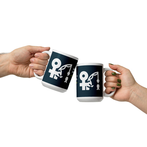 COFFEE + FISHING — Easy To Please "Iconic" glossy mug