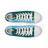 Women’s Scallop Lure high top canvas shoes ( Blue )