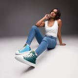 Women’s Scallop Lure high top canvas shoes ( Blue )