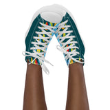 Women’s Scallop Lure high top canvas shoes ( Blue )