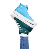 Women’s Scallop Lure high top canvas shoes ( Blue )