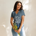 “...have you tried fishing?” Women’s relaxed v-neck t-shirt